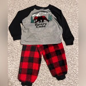 Kids Pajama Set - Gray and Red Plaid